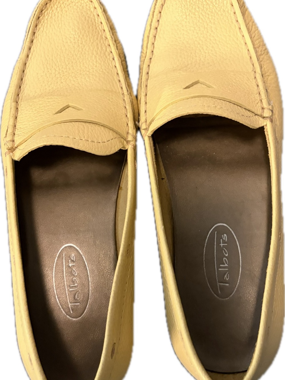 Talbots Women's light Yellow Beige Leather Penny Loafers